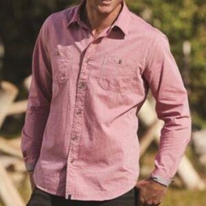 Weatherproof Garnet Chambray Long Sleeve Shirt​​​​​​​​​​​​​​​​​​​​​​​​​​